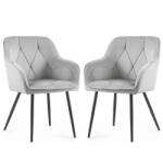 AKORD AKORD DIAMANTE Kárpitozott Szék Welúr Szürke Fekete Lábakkal (AKO-DIAMANTE-GRB)