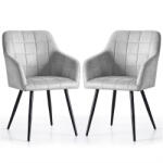 AKORD AKORD LUXANO Kárpitozott Szék Welúr Szürke Fekete Lábakkal (AKO-LUXANO-GRB)