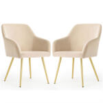 AKORD AKORD Estelle Kárpitozott Szék Welúr Bézs Arany Lábakkal 2 db (AKO-ESTELLE-BEG)