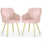 AKORD AKORD LUXANO Kárpitozott Szék Welúr Púder Rózsaszín Arany Lábakkal (AKO-LUXANO-PPG)