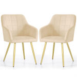 AKORD LUXANO kárpitozott szék welúr bézs arany lábakkal (AKO-LUXANO-BEG)