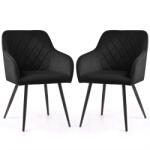 AKORD AKORD VELTO Kárpitozott Étkezőszék Welúr Fekete Rombusz Steppelt (AKO-VELTO-BLB)