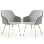 AKORD AKORD Estelle kárpitozott szék welúr szürke arany lábakkal (AKO-ESTELLE-GRG)