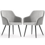 AKORD ESTELLE kárpitozott szék welúr szürke fekete lábakkal 2 db (AKO-ESTELLE-GRB)