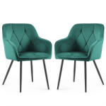 AKORD DIAMANTE kárpitozott szék welur butelkazöld fekete lábakkal (AKO-DIAMANTE-BGB)