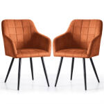 AKORD AKORD LUXANO Kárpitozott Szék Welúr Réz Fekete Lábakkal 2 db (AKO-LUXANO-RTB)