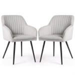 AKORD AKORD Florence Kárpitozott Étkezőszék Bársony Szürke Fekete Lábakkal 2 db (AKO-FLORENCE-GRB)