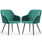 AKORD AKORD ESTELLE kárpitozott szék welur üvegzöld fekete lábakkal (AKO-ESTELLE-BGB)