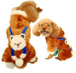  Kutyaruha - Puha és Kényelmes Overál, overall, Kezeslábas - bundás, maci mintával, két színben - S - kék