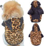  Kutyaruha - Kutyapulóver - Kutyapulcsi - Leopárd mintás kapucnis plüss - L
