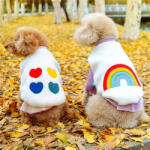  Kutyaruha - Kutyamellény - Pihe-puha, bélelt, meleg - kétféle mintával - XL - szivárványos