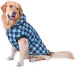 Kutyaruha - Kutyakabát - Kutyamellény, bundás - levehető kapucnival - 4 színben - 2XL - kék/fehér
