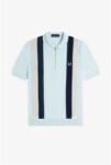 Fred Perry Блуза с яка Fred Perry Men's Vertical Stripe Zipped Short-Sleeve Polo Shirt - Light Ice R30