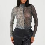 Brave Soul Дамска тениска Brave Soul Womens Printed Mesh Long Sleeve T-Shirt - Black/Cream