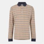 AQUASCUTUM Блуза с яка AQUASCUTUM Men's Check Long Sleeve Polo Shirt - Check