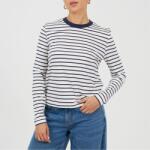 Brave Soul Дамска тениска Brave Soul Womens Striped Long Sleeve T-Shirt with Contrast Collar - Navy/Cream