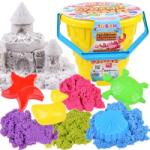 TUBAN Kinetikus homok készlet vödörrel, 1, 5 kg, 5 színű, formákkal (18570)