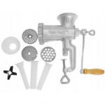 Kinghoff KH 1427 mașină manuală de tocat carne, dimensiune 8, fontă, 6 atașamente, gri (KH 1427) Masina de tocat manual