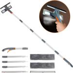 MACVI Macvi® professzionális ablaktisztító, 193 cm-ig kihúzható nyél, vízpermetező funkció, mellékelt mikroszálas kendő, csíkmentes tisztítás (MCV-2126) Ablaktisztító