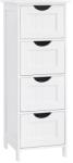 VASAGLE Dulap compact alb cu 4 sertare VASAGLE pentru baie și hol (LHC40W) Raft