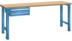 Lista Műhely munkapad LISTA, 1500x750x890 mm, 1 fiók, teherbírás 600 kg, kék