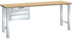 Lista Műhely munkapad LISTA, 1500x700x840 mm, 3 fiók, teherbírás 600 kg, fehér