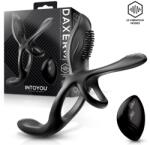 InToYou Daxer Girth Gainer Vibrating Double Cockring 3 Motors with Remote Black