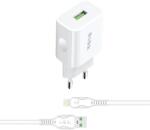 S-Link Hálózati töltő - AND-EC14B Lightning (1db USB, 5V/1A, 5W, Lightning-USB 100cm adat+töltőkábel, fehér) 36832 (36832)