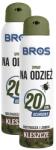 BROS Spray repelent pentru căpușe pentru îmbrăcăminte Bros - 2 x 90 ml