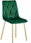  Zöld bársony étkezőszék LIBRA arany lábakkal