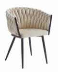 Bézs ORION VELVET étkezőszék fekete lábakkal