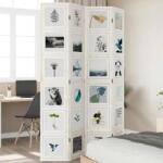 vidaXL 4 paneles fehér tömör császárfa térelválasztó (358692)