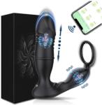 AlvUp - okos lökő prosztata vibrátor péniszgyűrűvel (fekete) - vagyaim