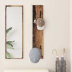 vidaXL Fali Kabáthorog tárolóval Régi fa 20 x 1.5 x 100 cm Faanyag (874465)