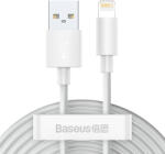 Baseus Simple Wisdom USB-Lightning adatkábel-készlet 2, 4 A (2 db/készlet) 1, 5 m fehér
