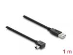 Delock Cablu USB-A 2.0 la mini USB drept/unghi 90 grade T-T 1m Negru, Delock 81651 (81651)