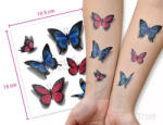 TyToo Body Art TyToo Kék és Piros Pillangó Matrica Tetoválások