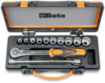 Beta 920AS/C10 12 részes készlet 10 tizenkétszögű dugókulcs és 2 tartozék fémdobozban (009200919)