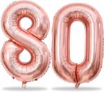 Party Collection Lufik 80. születésnapra, szín arany rózsaszín 8-as és 0-ás szám 100 cm
