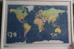  Világtérkép, Világ országai falitérkép fehér keretben, Föld országai térkép keretes, plexi előlappal 70x50 cm
