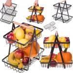  Kétszintes Nagy Gyümölcskosár Zöldség Fém Patera Dekoratív Loft Kosár (PATERA KOSZ NA OWOCE 5901801508885)