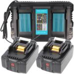 AccuCell Helyettesítő akku BL18500 18V 5Ah 2db + 2-foglalatos töltő Makita Li-ion