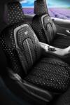 PANDA-CSC Huse auto universale din Alcantara Salda negru-argintiu potrivite pentru NISSAN JUKE
