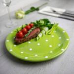  Ebédlő tányér Kerámia Kézzel Festett City to Cottage Lime (J1671)