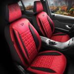PANDA-CSC Huse auto universale din material textil Senegal roșu-negru potrivite pentru BMW X1