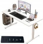 Rebiko Elektromos emelhető íróasztal Fehér 140 cm Állítható Modern 72-118 cm (Biurko Elektryczne Regulowane 140x60)