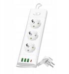 Kobi Hosszabbító Kábel 3 Aljzat 3M Z/u 3x1.5mm 3250W 16A Kapcsoló Töltő 4X Usb (004206)