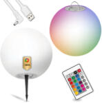 Kobi Napelemes kerti lámpa LED 3000K + RGB talajra szerelhető dekoratív gömbtüske 30cm KOBI (KOBOPR1060)