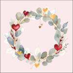 Ambiente Eucalyptus wreath pink papírszalvéta 33x33cm, 20db-os