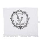 Clayre & Eef Konyhai kéztörlő 40x66cm Fekete kakasos